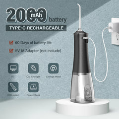 Sejoy Rechargeable Water Flosser – 4-Mode Oral Irrigator with 4 Nozzles