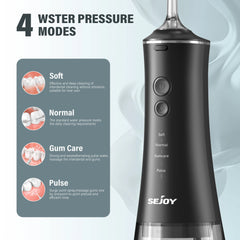 Sejoy Rechargeable Water Flosser – 4-Mode Oral Irrigator with 4 Nozzles