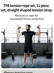 11-Piece TPE Resistance Band Set – Full-Body Workout Kit