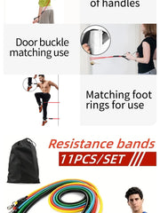 11-Piece TPE Resistance Band Set – Full-Body Workout Kit