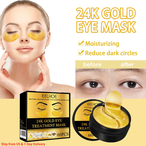 60-Piece 24K Gold Eye Mask – Anti-Dark Circle & Firming Patches