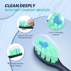 Sejoy JS10-1 Sonic Electric Toothbrush – Rechargeable with 10 Brush Heads