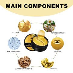 60-Piece 24K Gold Eye Mask – Anti-Dark Circle & Firming Patches