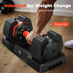 Adjustable 25LB Dumbbell Set