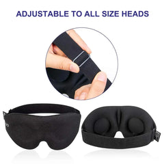 3D Contoured Sleep Mask – Light-Blocking Eye Cover