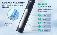 Sejoy JS10-1 Sonic Electric Toothbrush – Rechargeable with 10 Brush Heads