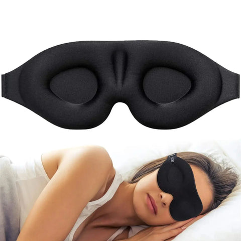 3D Contoured Sleep Mask – Light-Blocking Eye Cover