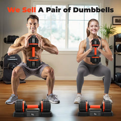 Adjustable 25LB Dumbbell Set