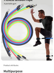 11-Piece TPE Resistance Band Set – Full-Body Workout Kit