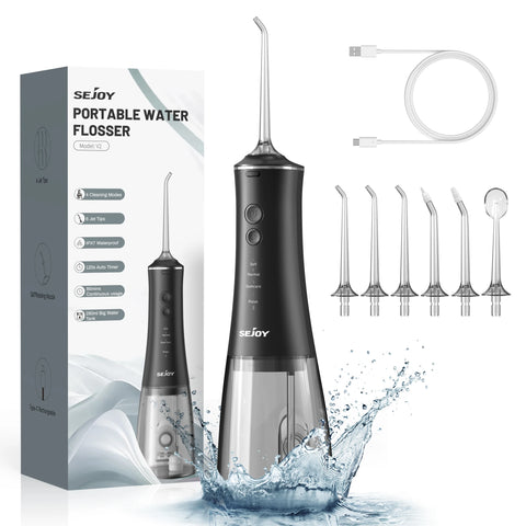 Sejoy Rechargeable Water Flosser – 4-Mode Oral Irrigator with 4 Nozzles